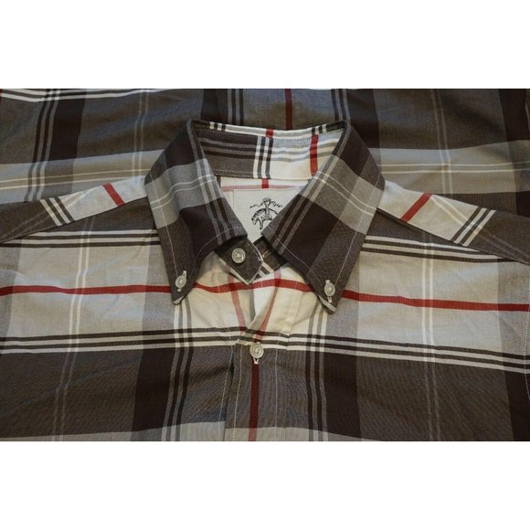 Brooks Brothers Other - Brooks Brothers Black Fleece Brown White Red Plaid